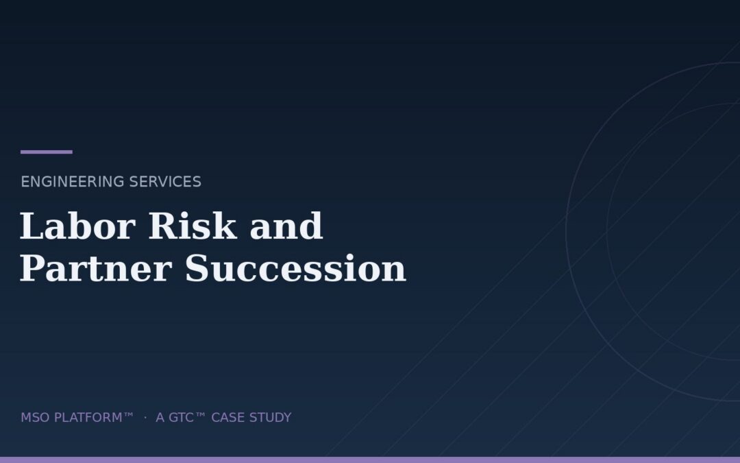 Engineering services MSO case study — labor risk and partner succession
