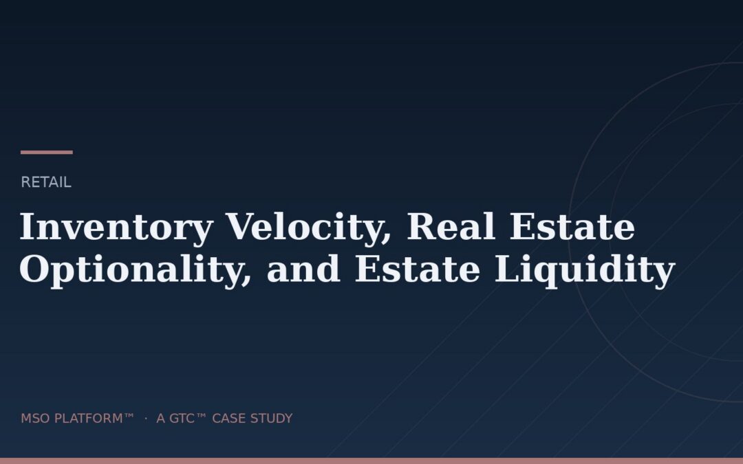 Retail MSO case study — inventory velocity, real estate optionality, and estate liquidity