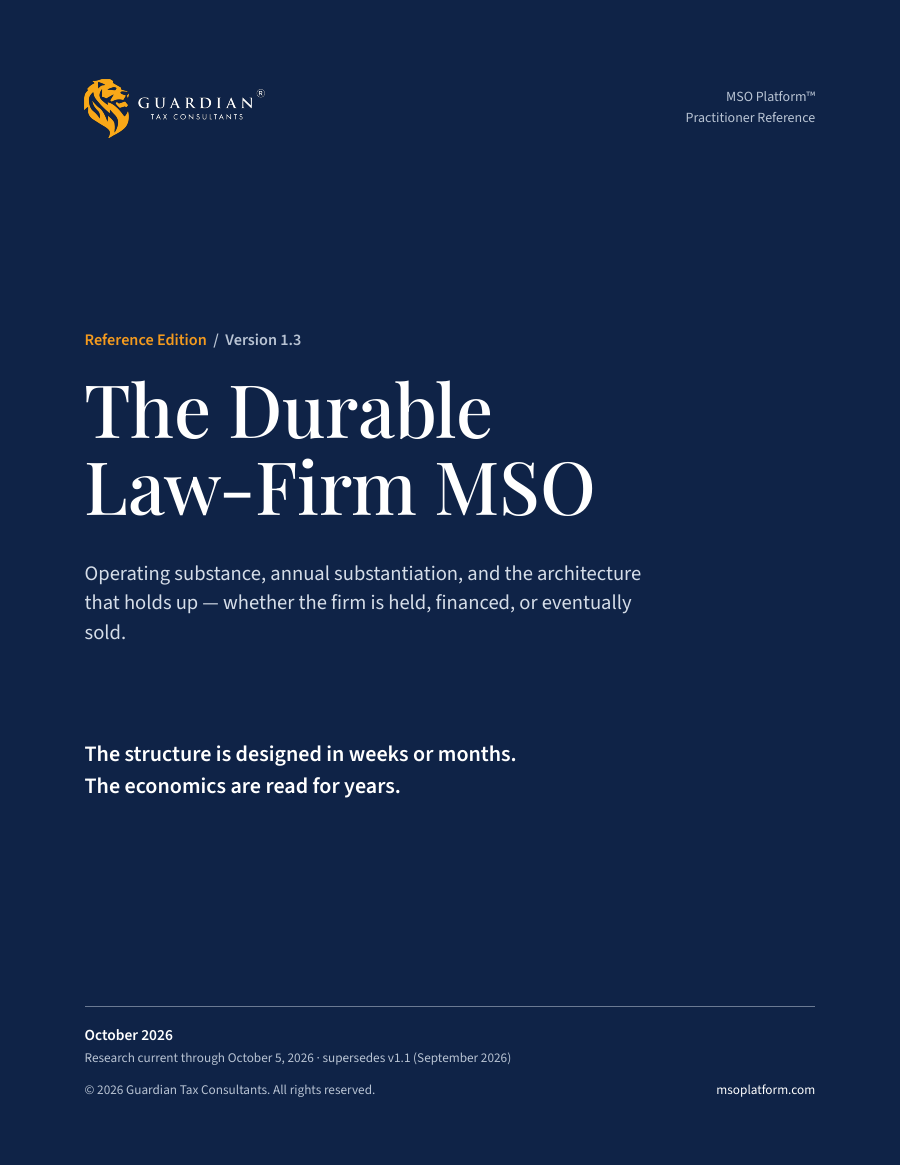 Cover of The Durable Law-Firm MSO — Reference Edition, Version 1.3